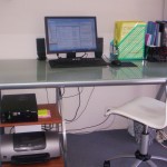 Decluttered office desk